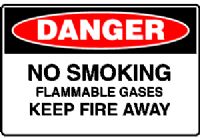 NO SMOKING FLAMMABLE GASES KEEP FIRE AWAY SIGN 122DMC