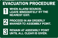 EVACUATION PROCEDURE SIGN 129EP