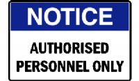 NOTICE AUTHORISED PERSONNEL ONLY SIGN 181NMC