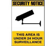 SECURITY NOTICE THIS AREA IS UNDER 24 HOUR SURVEILLANCE SIGN 388P