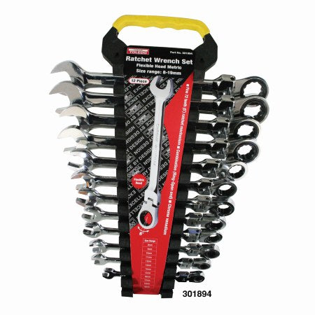 Toledo 301894 12PCE Flex Head ratchet Spanner Set