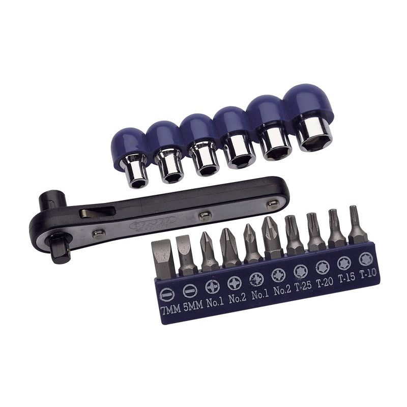 Draper Tools Offset Ratchet Screw and Socket Driver Set (17 Piece) DRA30781