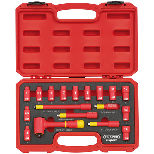 Draper Tools 1/4 Square. Drive. VDE Socket Set (18 Piece) DRA31037