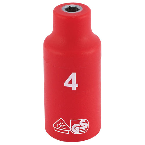 Draper Tools 1/4 Sq. Dr. Fully Insulated VDE Socket (4mm) DRA31143