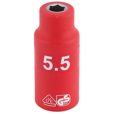 Draper Tools 1/4 Sq. Dr. Fully Insulated VDE Socket (5.5mm) DRA31237