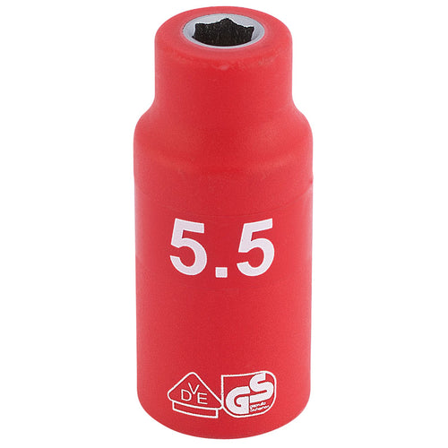 Draper Tools 1/4 Sq. Dr. Fully Insulated VDE Socket (5.5mm) DRA31237