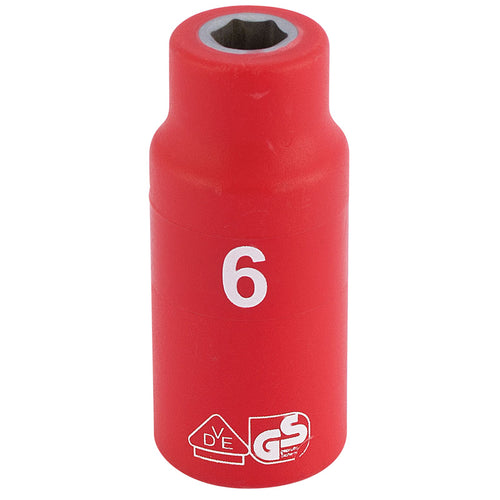 Draper Tools 1/4 Sq. Dr. Fully Insulated VDE Socket (6mm) DRA31258