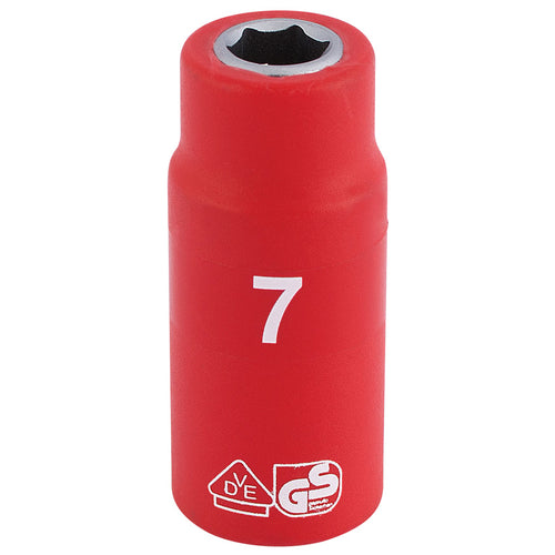 Draper Tools 1/4 Sq. Dr. Fully Insulated VDE Socket (7mm) DRA31325