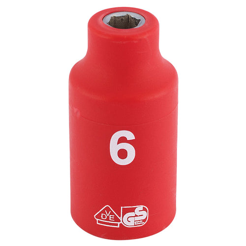 Draper Tools 3/8 Sq. Dr. Fully Insulated VDE Socket (6mm) DRA31494