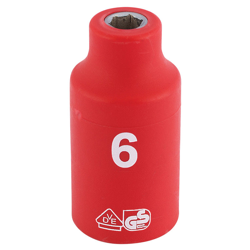 Draper Tools 3/8 Sq. Dr. Fully Insulated VDE Socket (6mm) DRA31494