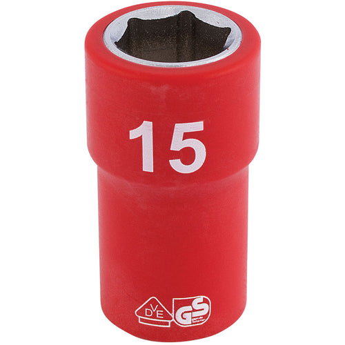 Draper Tools 3/8 Sq. Dr. Fully Insulated VDE Socket (15mm) DRA31698