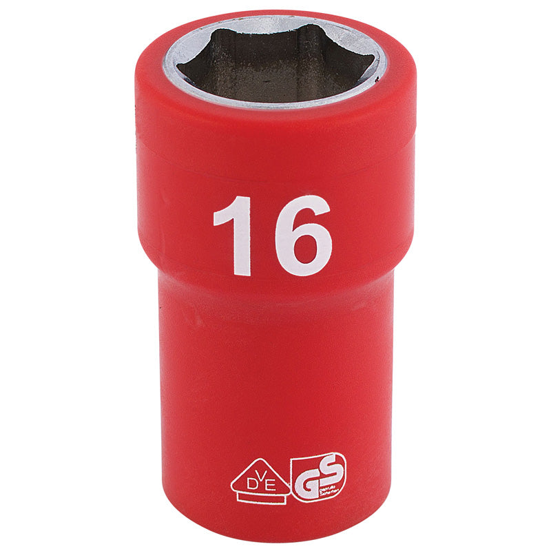 Draper Tools 3/8 Sq. Dr. Fully Insulated VDE Socket (16mm) DRA31714