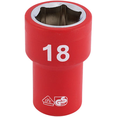 Draper Tools 3/8 Sq. Dr. Fully Insulated VDE Socket (18mm) DRA31724