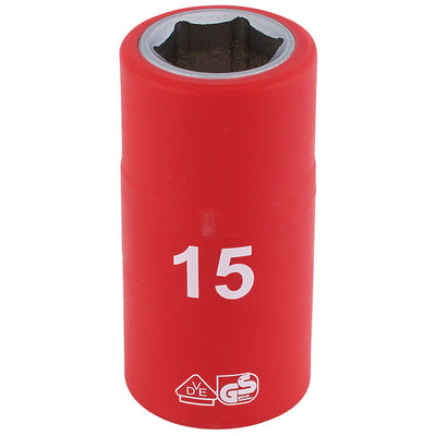 Draper Tools 1/2 Sq. Dr. Fully Insulated VDE Socket (15mm) DRA31835