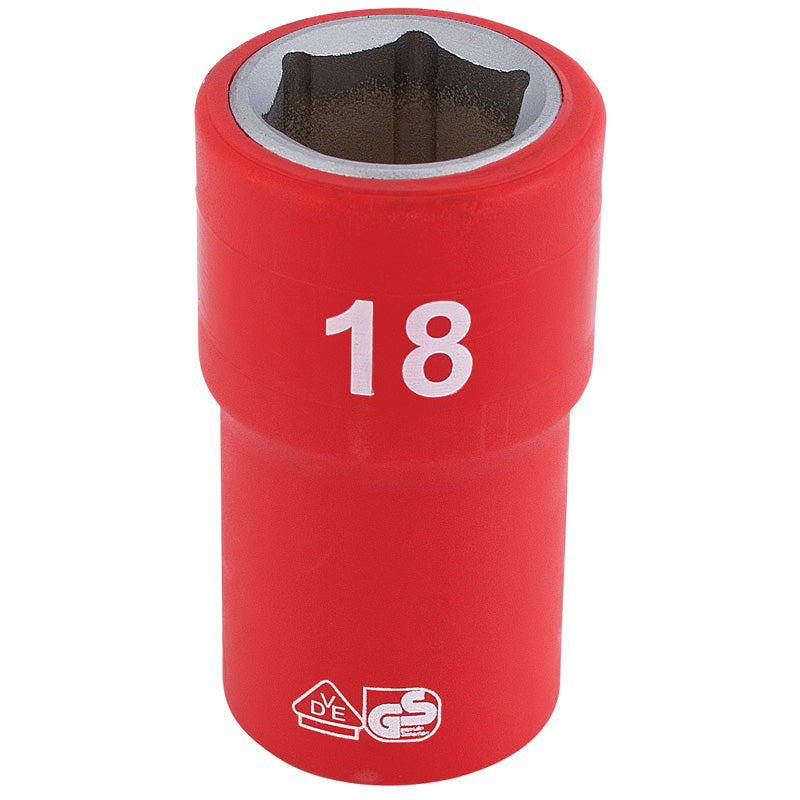Draper Tools 1/2 Sq. Dr. Fully Insulated VDE Socket (18mm) DRA31869