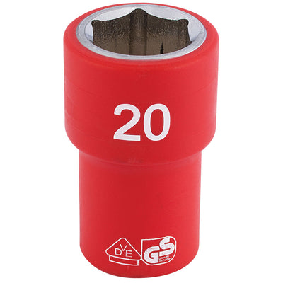 Draper Tools 1/2 Sq. Dr. Fully Insulated VDE Socket (20mm) DRA31882