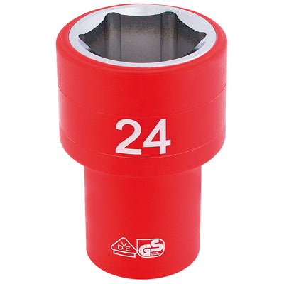 Draper Tools 1/2 Sq. Dr. Fully Insulated VDE Socket (24mm) DRA31954