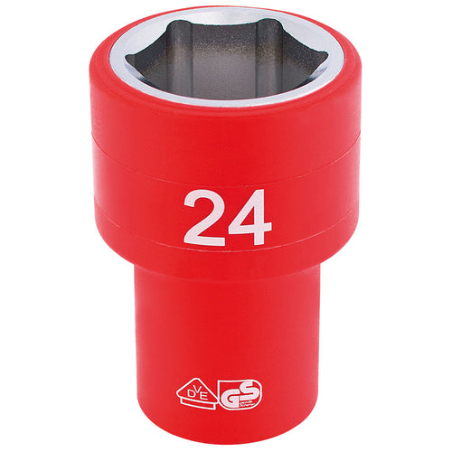 Draper Tools 1/2 Sq. Dr. Fully Insulated VDE Socket (24mm) DRA31954