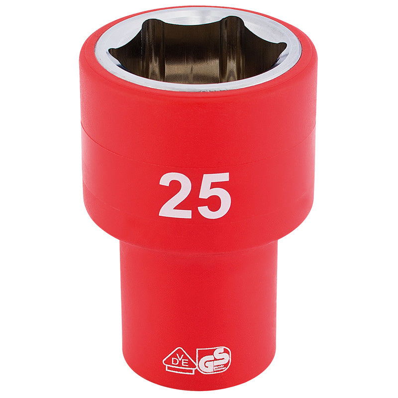 Draper Tools 1/2 Sq. Dr. Fully Insulated VDE Socket (25mm) DRA31961