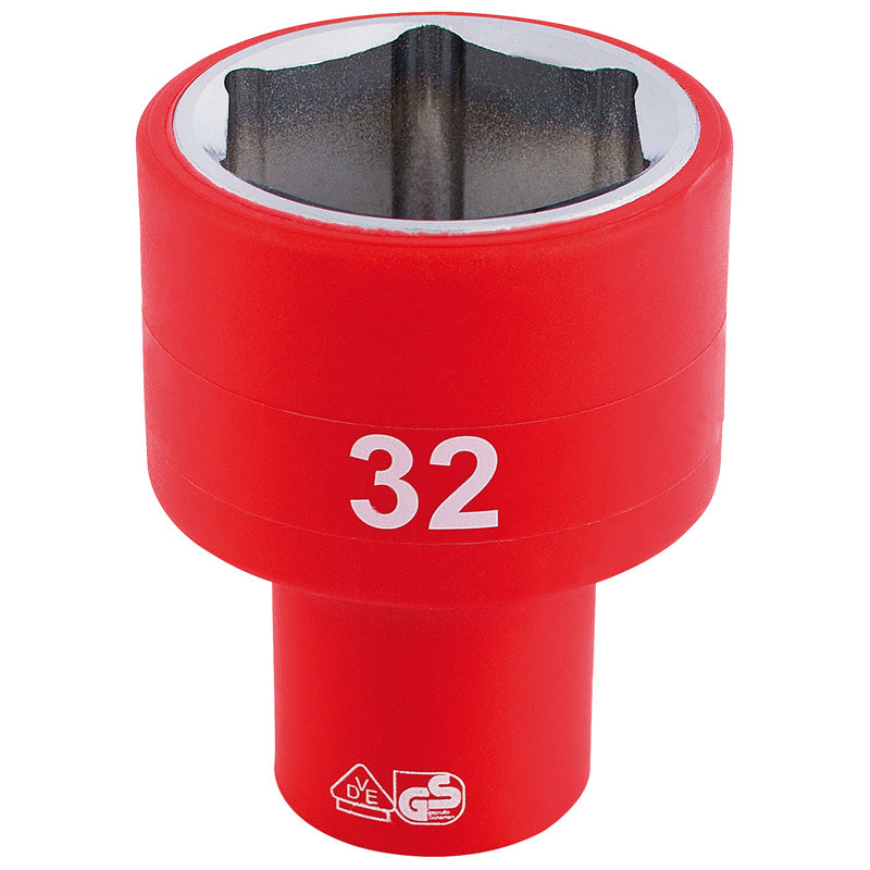 Draper Tools 1/2 Sq. Dr. Fully Insulated VDE Socket (32mm) DRA32017