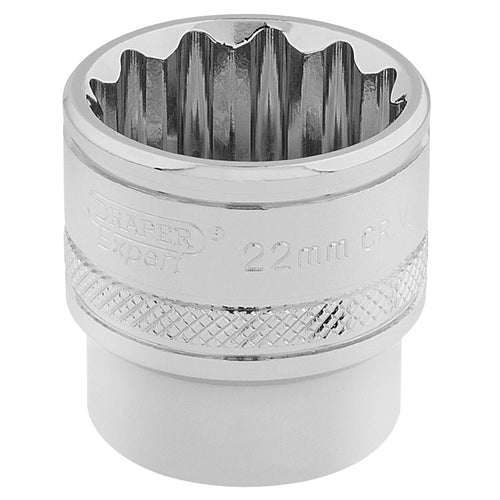 Draper Tools 3/8 Square Drive Hi-Torq® 12 Point Socket (22mm) DRA32800