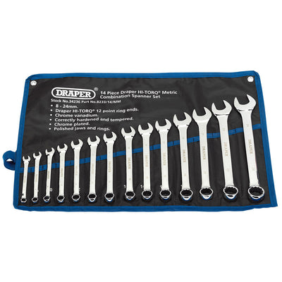 Draper Tools Metric Combination Spanner Set (14 Piece) DRA34236
