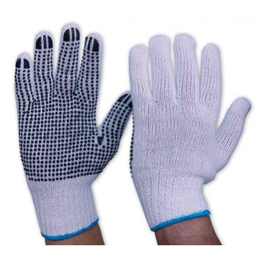 PROCHOICE Knitted Poly/Cotton Gloves with PVC Dots - Mens 342KPDB