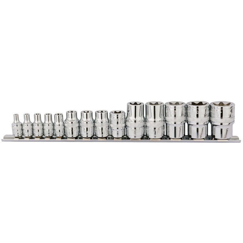 Draper Tools 1/4, 3/8, 1/2 Sq. Dr. Draper TX-STAR® Socket Set (14 Piece) DRA34415