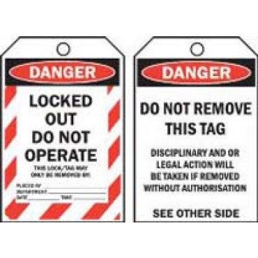LOCKED OUT DO NOT OPERATE TAG TAGD6C