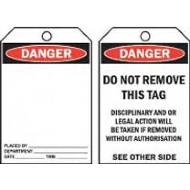 DANGER BLANK TAG TAGD1P