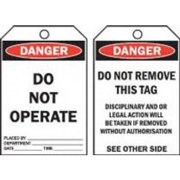 DO NOT OPERATE TAG TAGD2P