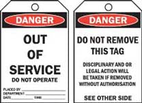 OUT OF SERVICE DO NOT OPERATE TAG TAGD7C