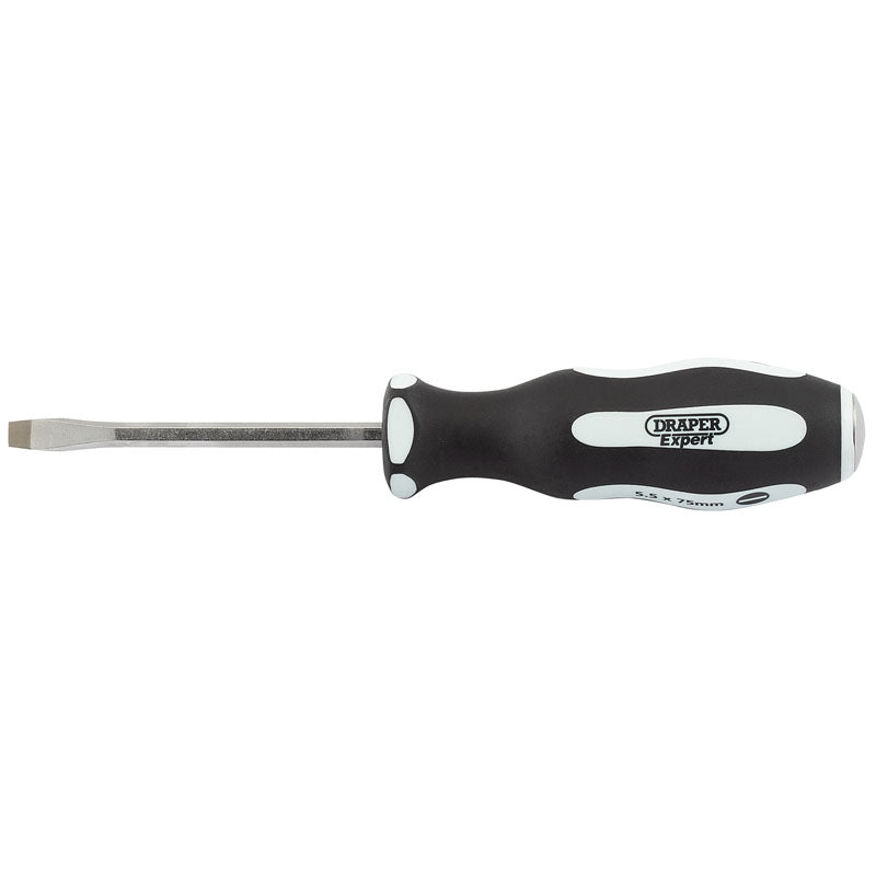 Draper Tools Pound Thru Plain Slot 8 x 200mm Soft Grip Screwdrivers DRA35184