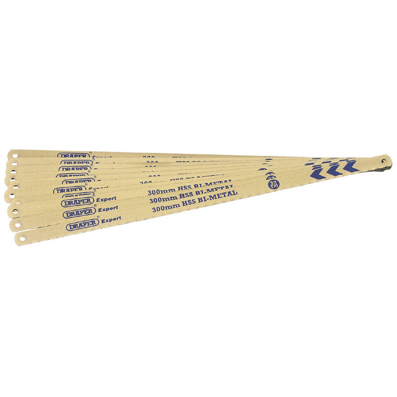 Draper Tools Expert 10 x 300mm 24tpi Bi-Metal Hacksaw Blades DRA19348