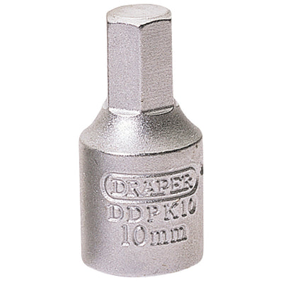 Draper Tools 10mm Hexagon 3/8 Square Drive Drain Plug Key DRA38328
