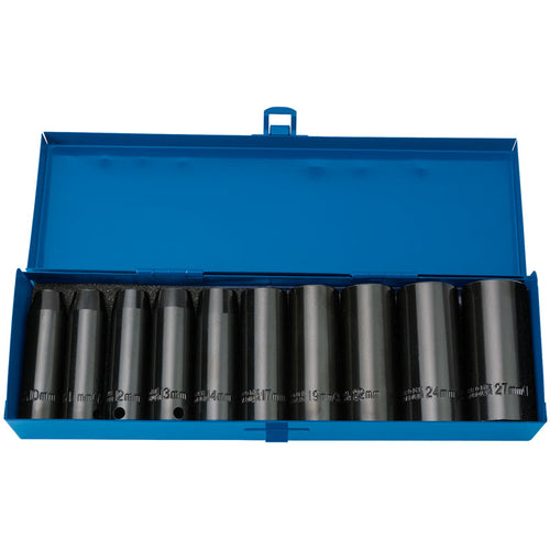 Draper Tools 1/2 Sq. Dr. Draper HI-TORQ® Metric Deep Impact Socket Set (10 Piece) DRA38369