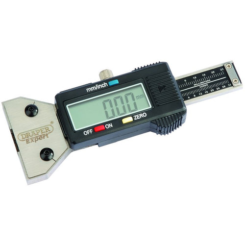 Draper Tools Expert Digital Tyre Tread Depth Gauge with Stainless Steel Body DRA39591