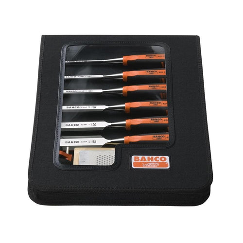 Bahco 424P-S6-ZC 8pce Chisel Set In Case With Sharpening Kit