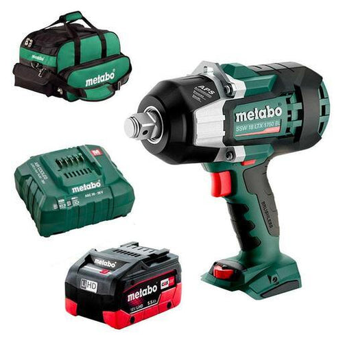 Metabo SSW 18 LTX 18V 5.5Ah Li-ion Cordless Brushless 3/4" High Torque Impact Wrench Combo Kit