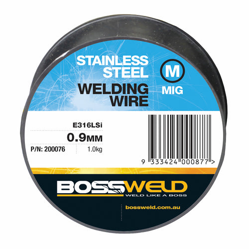 BOSS GAS MIG WELDER WELDING WIRE STAINLESS STEEL 0.9MM 1KG 200076