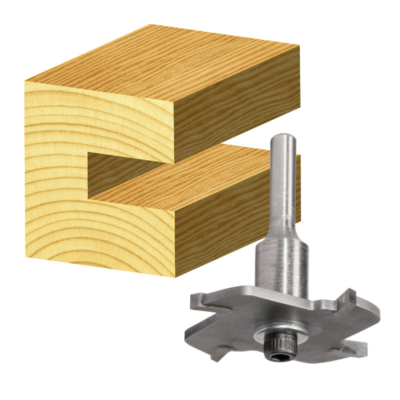 Carbitool Router Bit-Slotting Cutter Assembly Carbide Tipped-3.2MM TCT, 4 FLT, 1/2 SHK