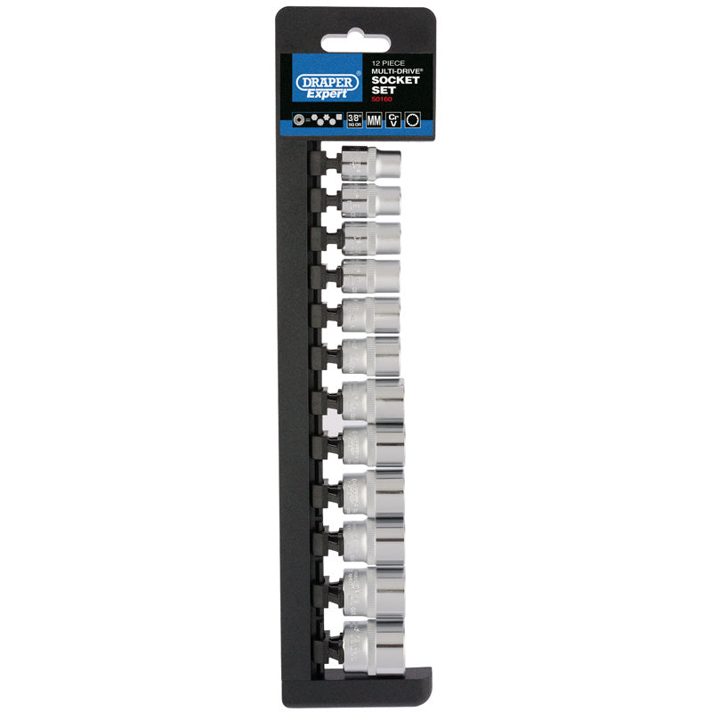 Draper Tools 3/8 Sq. Dr. Draper Expert Multi-Drive® Socket Set (12 Piece) DRA50160