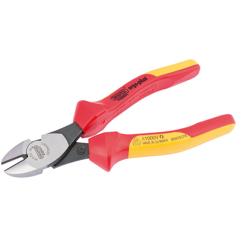 Draper Tools Expert 180mm Ergo Plus® Fully Insulated High Leverage VDE Diagonal Side Cutters DRA50251