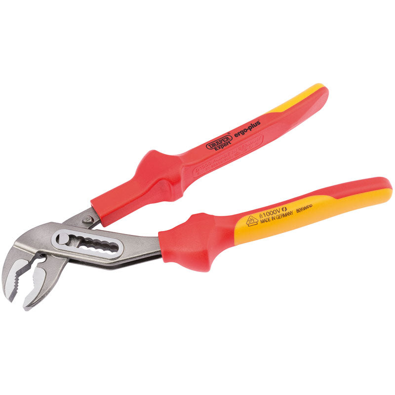 Draper Tools Expert 250mm Ergo Plus® Fully Insulated VDE Waterpump Pliers DRA50293