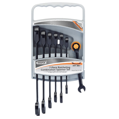 Draper Tools Metric Ratcheting Combination Spanner Set Draper Hi-Torq® (7 Piece) DRA51178