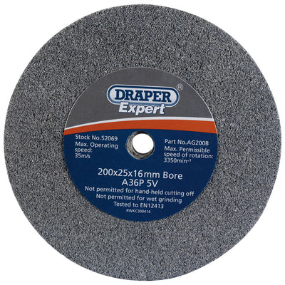 Draper Tools 200 X 25mm Grinding Wheel 30 Grit DRA52069