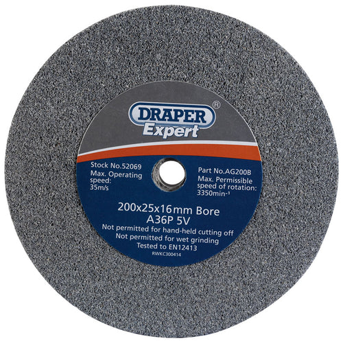 Draper Tools 200 X 25mm Grinding Wheel 30 Grit DRA52069