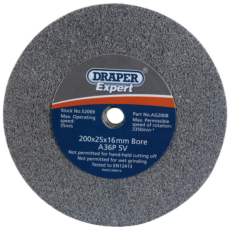 Draper Tools 200 X 25mm Grinding Wheel 30 Grit DRA52069