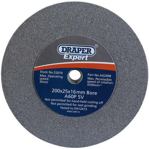 Draper Tools 200 X 25mm Grinding Wheel 60 Grit DRA52070