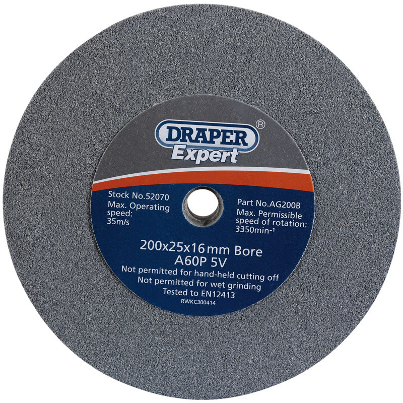 Draper Tools 200 X 25mm Grinding Wheel 60 Grit DRA52070